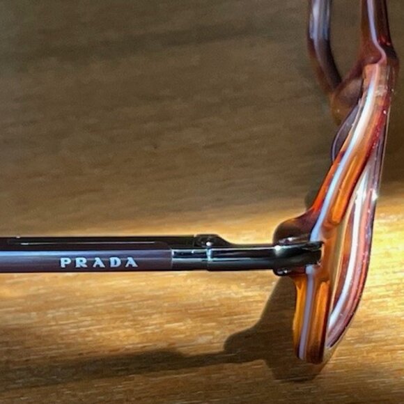 PRADA EYEGLASSES FRAMES  VPR 17G 52[]16 7O1-1O1 135 + PRADA CASE Barely Used - Picture 7 of 16